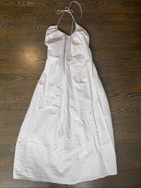 Halter Neck White Maxi Dress - Lightweight Summer Style